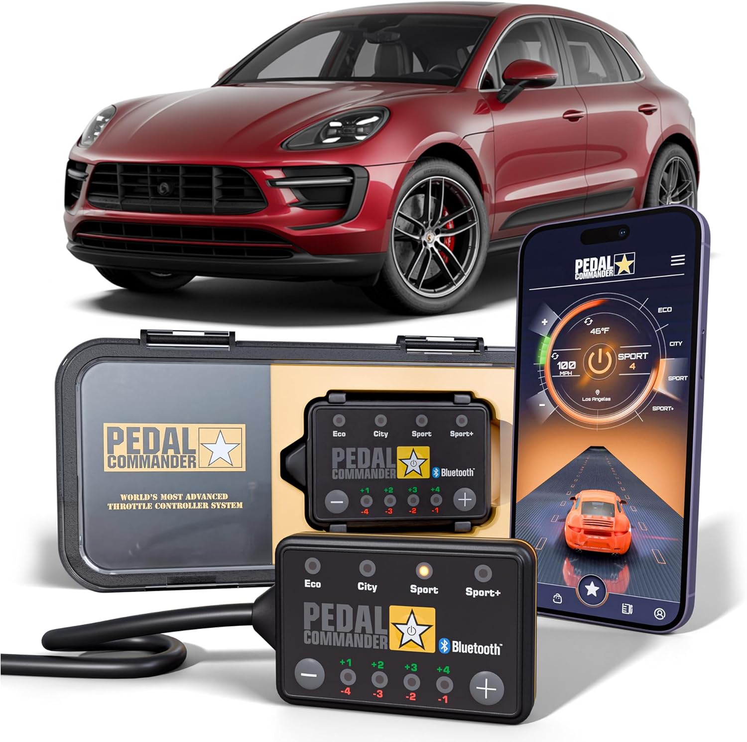 PEDAL COMMANDER for Porsche Macan 2014-2024 Throttle Response Controller - Plug-and-Play Upgrade, 4 Driving Modes, 36 Sensitivity Settings - App Control and Anti-Theft, Porsche Macan Accessories