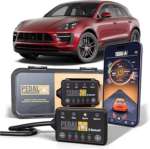 PEDAL COMMANDER Controlador de respuesta del acelerador para Porsche Macan 2014-2024, actualización Plug-and-Play, 4 modos de conducción, 36 ajustes