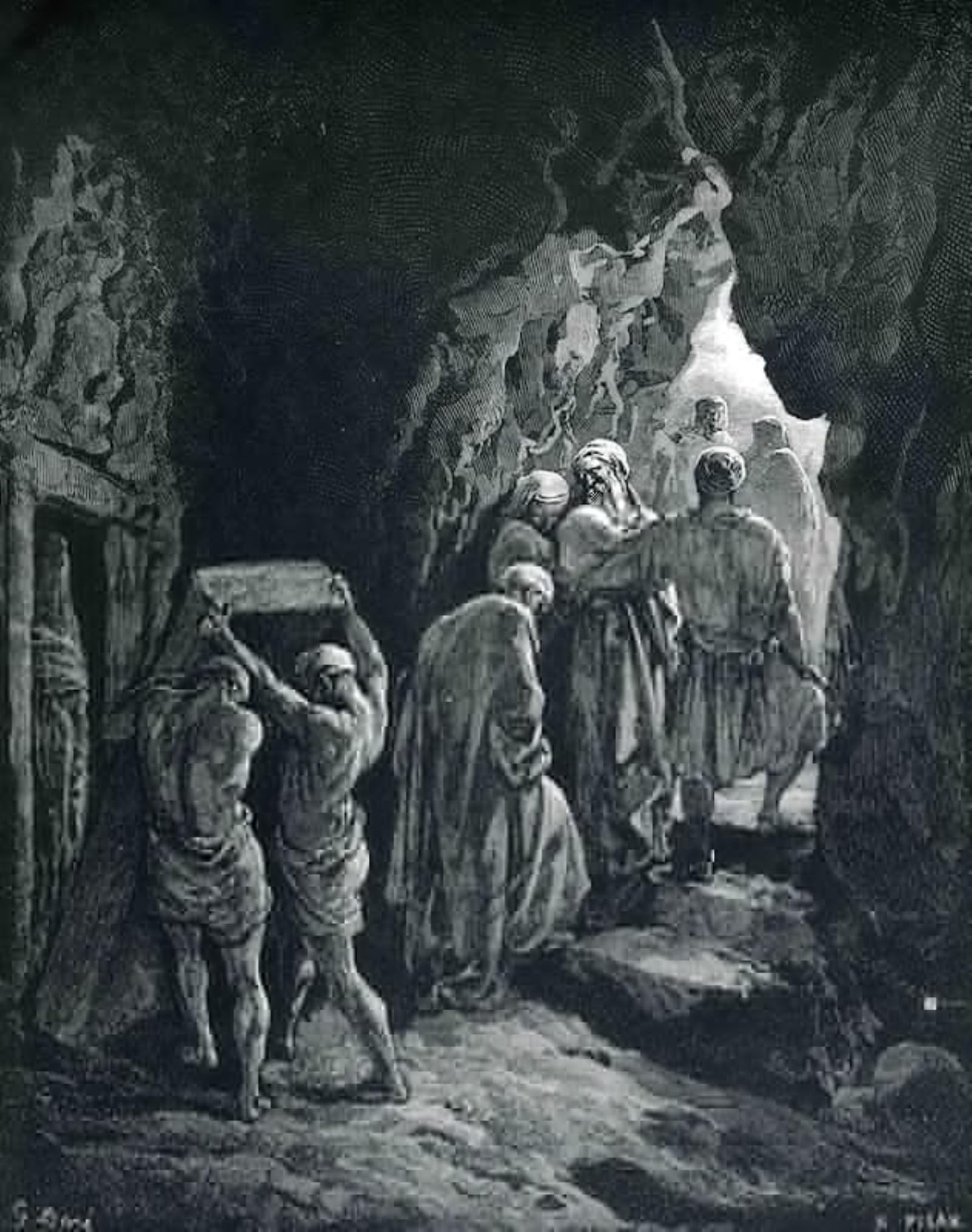 SERENDIPITP Vintage Wall Art Canvas Nordic Poster Canvas Print Picture the Burial of Sarah by Gustave Dore Wall Art Poster for Home Decor 60x90cm