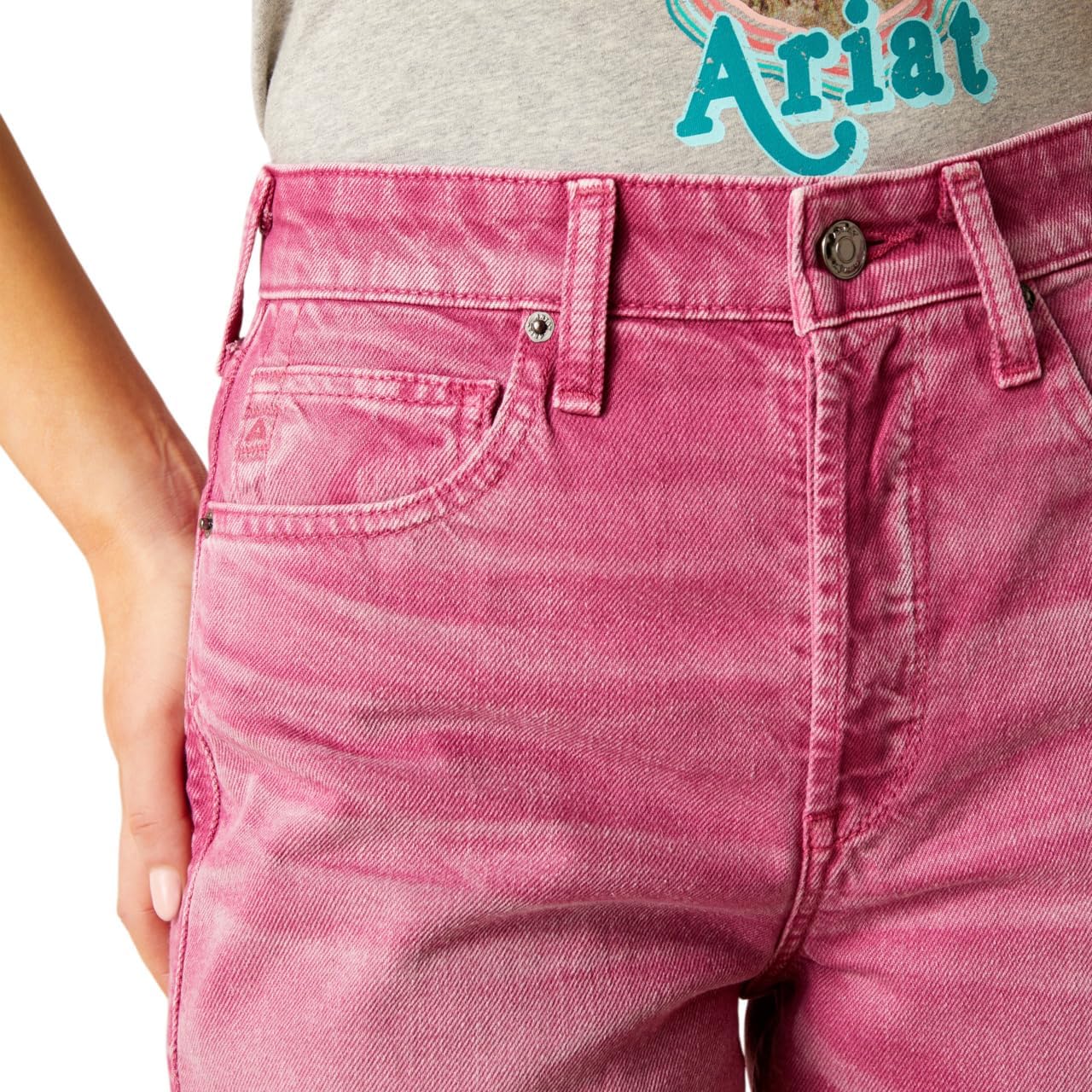 Ariat Women's WMS ULT Hr Tomboy Wide CRP Jean Pink