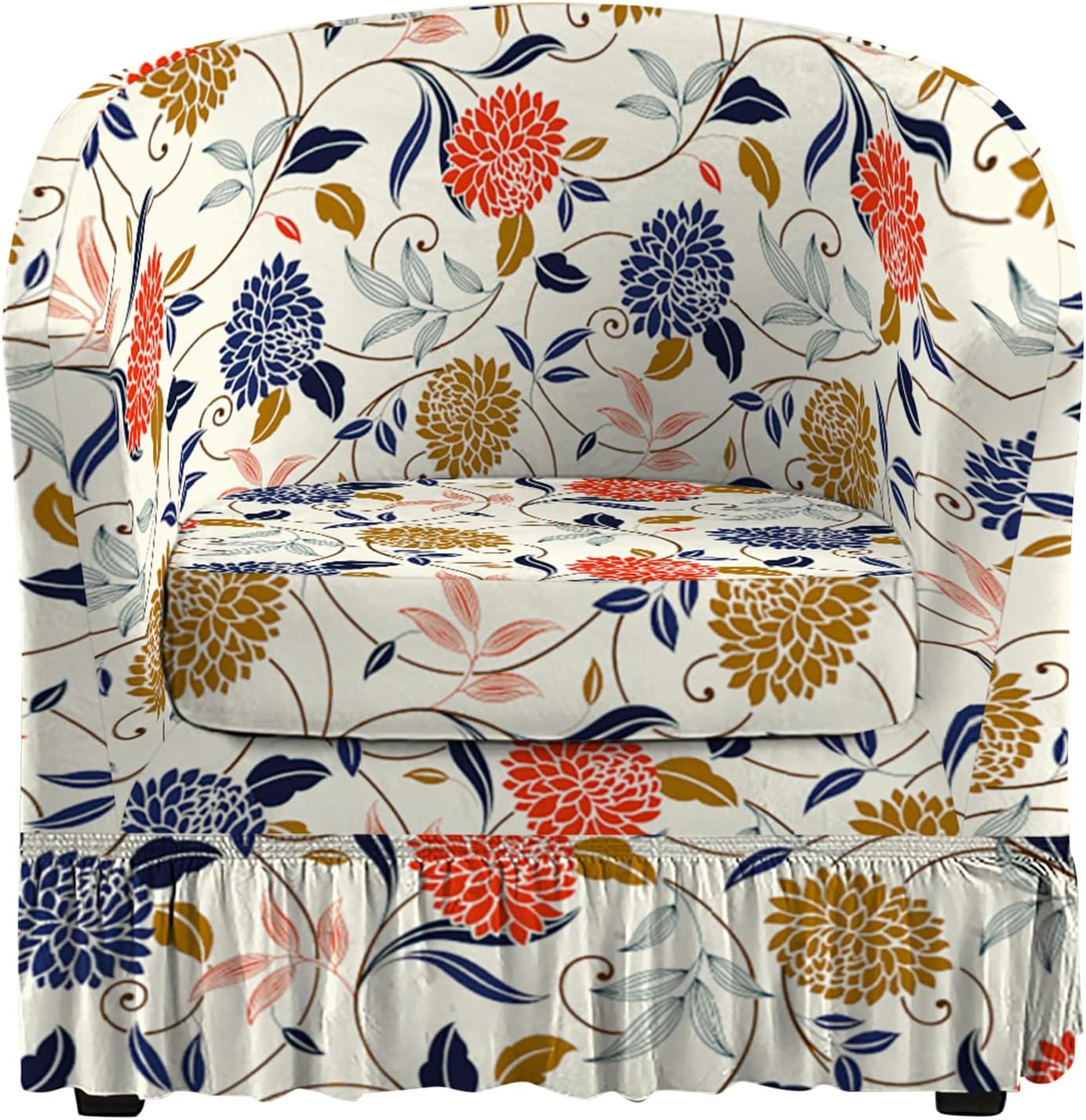 2 Piece Club Chair Slipcover Stretch Barrel Armchair Chair Covers Slipcovers Soft Removable Washable Chair Covers Protectors for Living Room Chair Couch Covers