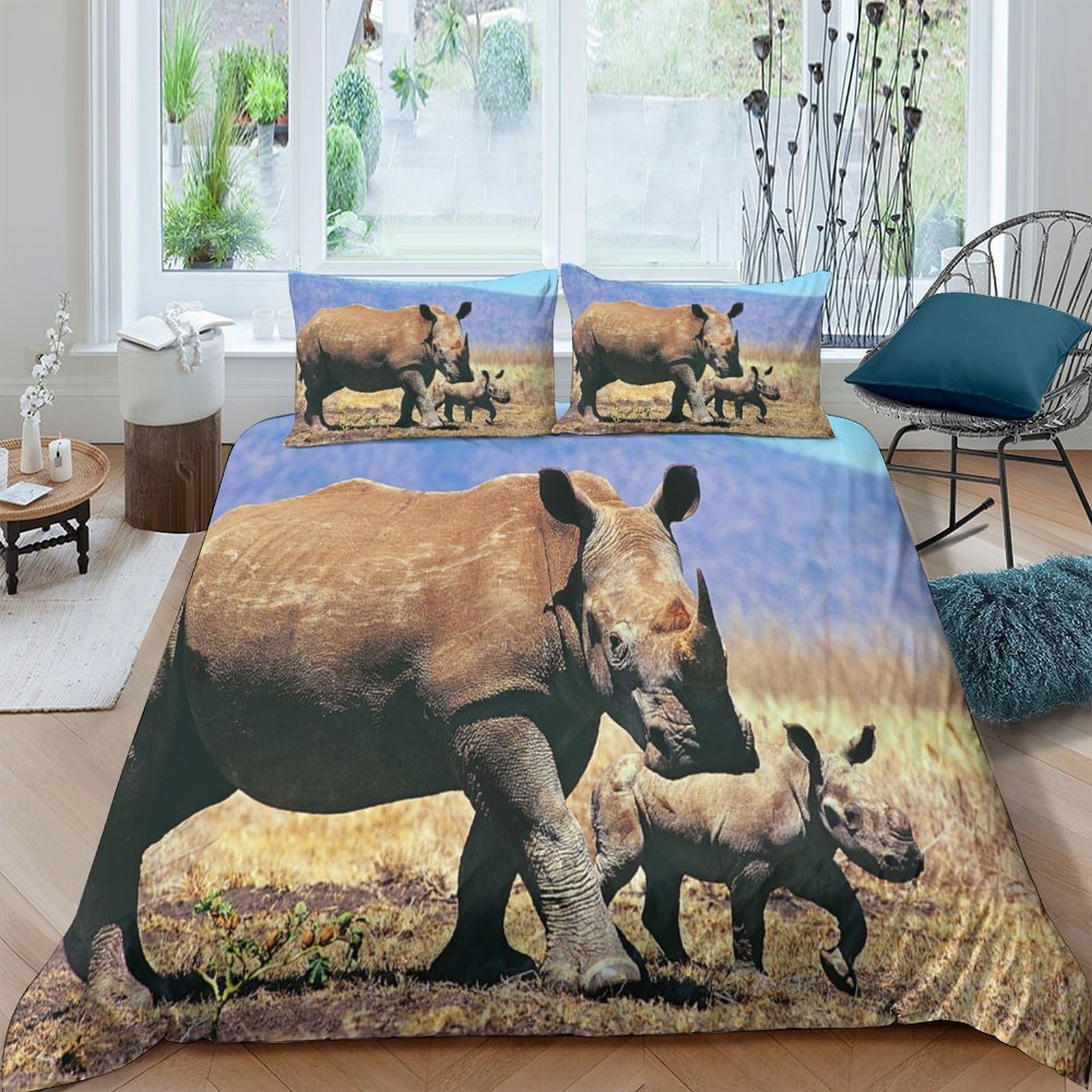 Linge de lit facile d'entretien 140x200 cm motif tigre fantaisie