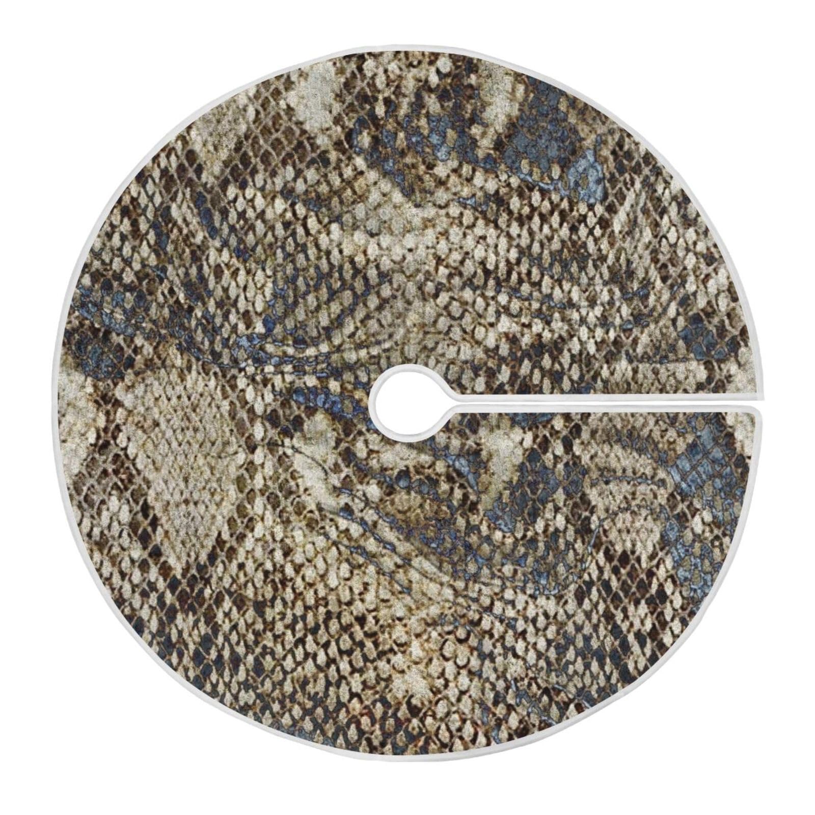 Jupe de sapin de Noël 1,2m motif serpent kaki lune étoiles