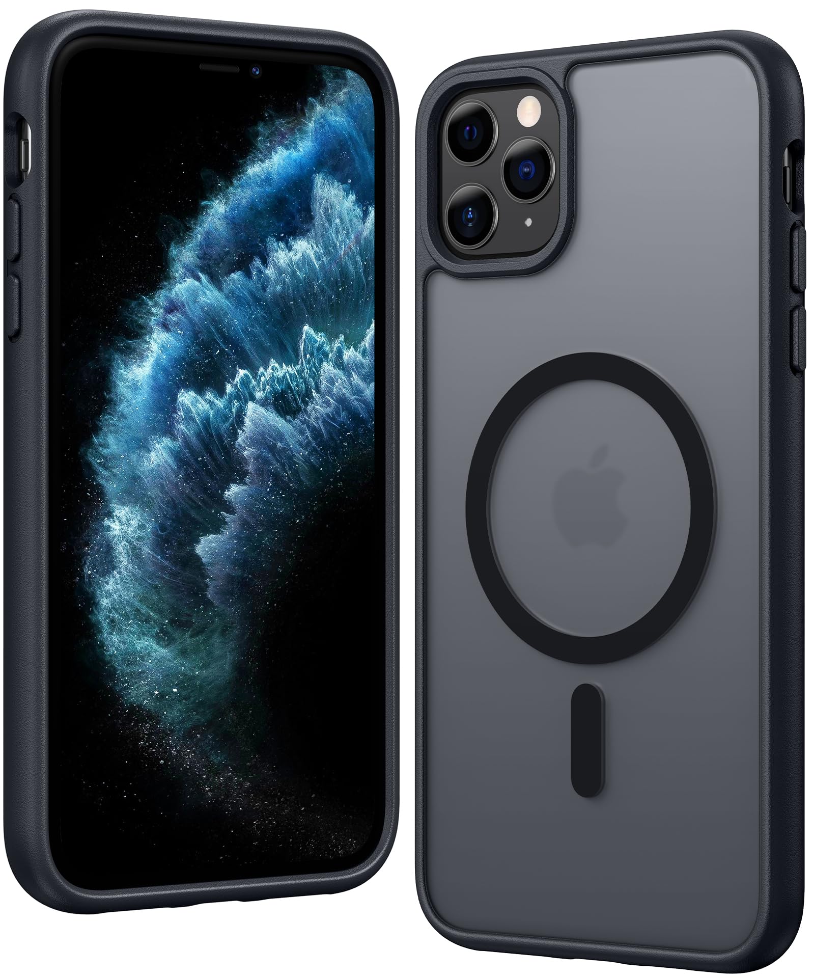 FNTCASE for iPhone 11 Pro-Max Case Matte Slim Compatible with Magsafe | Anti Yellowing, Magnetic, Military Grade, Drop Protection, Rugged Protective, Translucent Cell Phone Cover