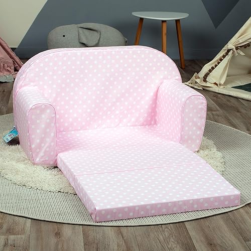 Miniatura 5 de Delsit Sofá infantil y sofá para niños  Sofá doble de espuma abierta 2 en 1 para niños  Sofá plegable para niños, sofá cama para niños  Cómodo salón