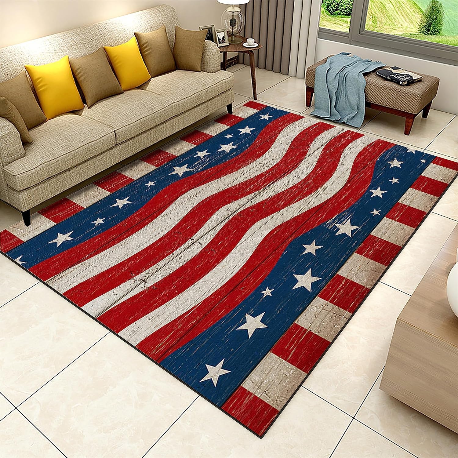 Tapis de cuisine antidérapant lavable 120 x 160 cm motif imprimé 3D