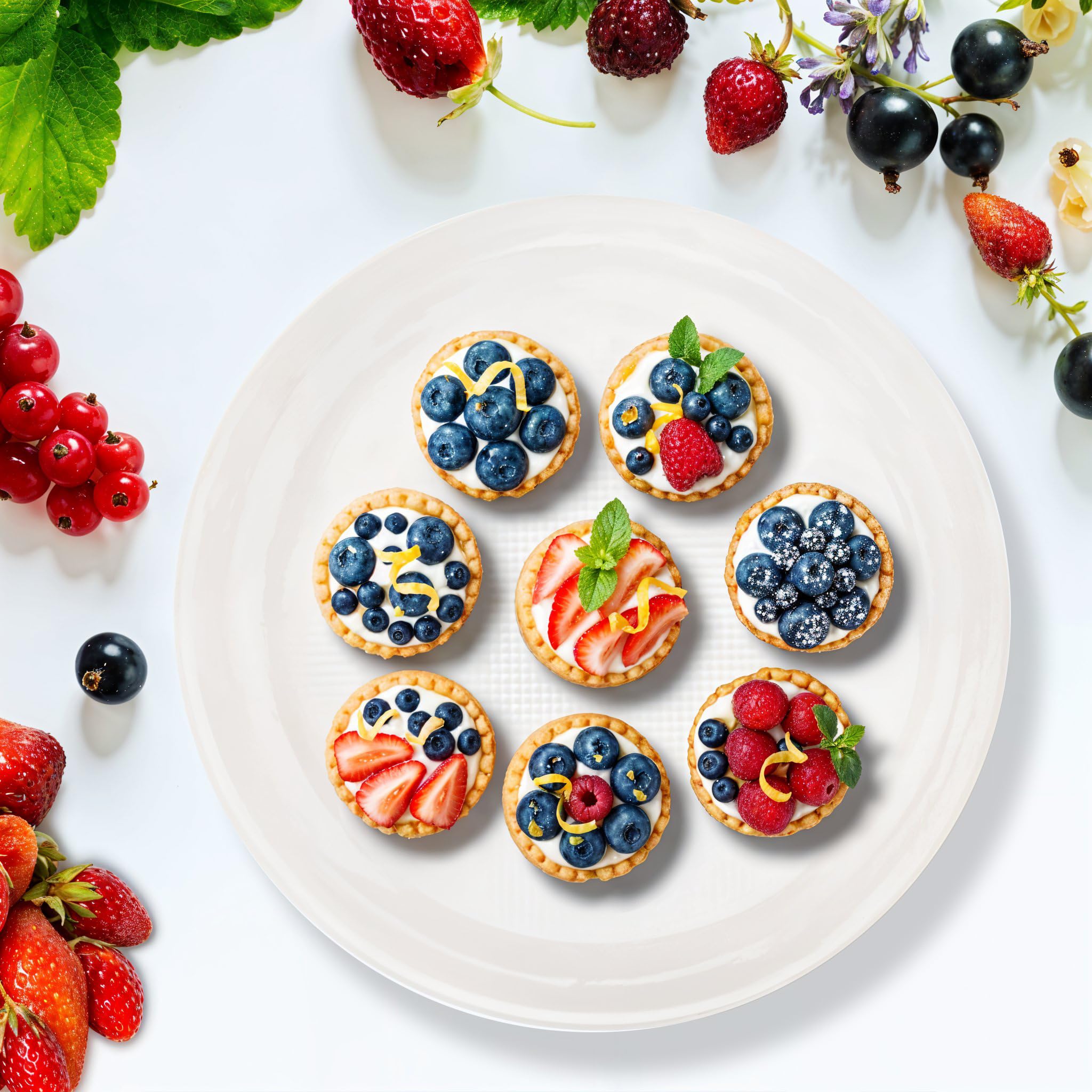 AKOLAFE 50 Stück Plastikteller Weiß Mit Goldrand - 20cm Mehrweg Teller