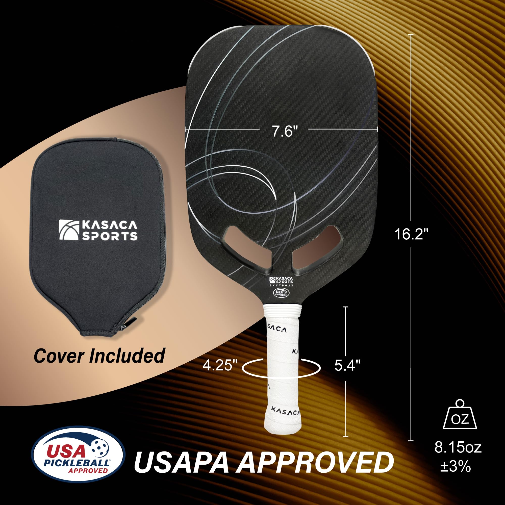 Amazon.co.jp: KASACA ピックルボールパドル 3K + T700 カーボン