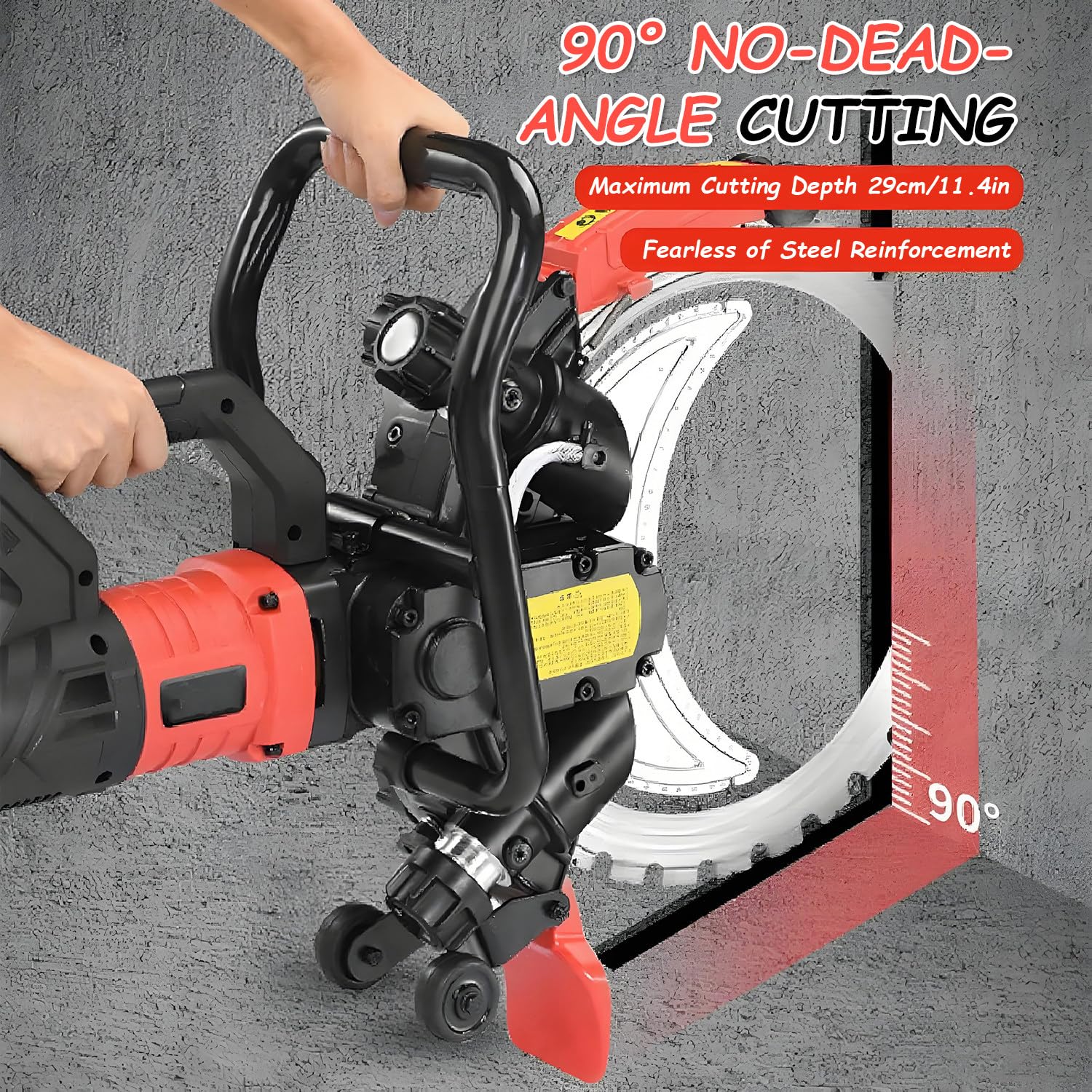 Sierra Para Hormigón 8900/9500 W, Sierra Para Cortar Hormigón, Con Hoja De Diamante De 41 Cm, 3000 Rpm, Profundidad De Corte De 30 Cm, Apta Para Ladrillo, Granito, Mármol Y Hormigón 8980W