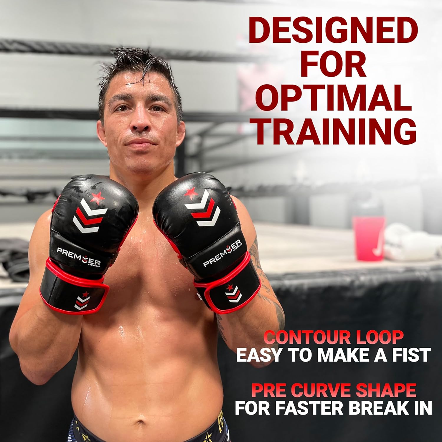 Revgear 7Oz MMA Gloves: Premium Faux Leather Workout Gloves for Men & Women, Ideal for Boxing, Muay Thai, Martial Arts, Sparring, and Heavy Bag Training.