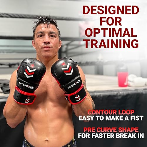 Miniatura 10 de Revgear Guantes MMA Premier de 7 onzas, guantes de boxeo, guantes de entrenamiento de boxeo, guantes de bolsa pesada para hombres y mujeres, fuerte