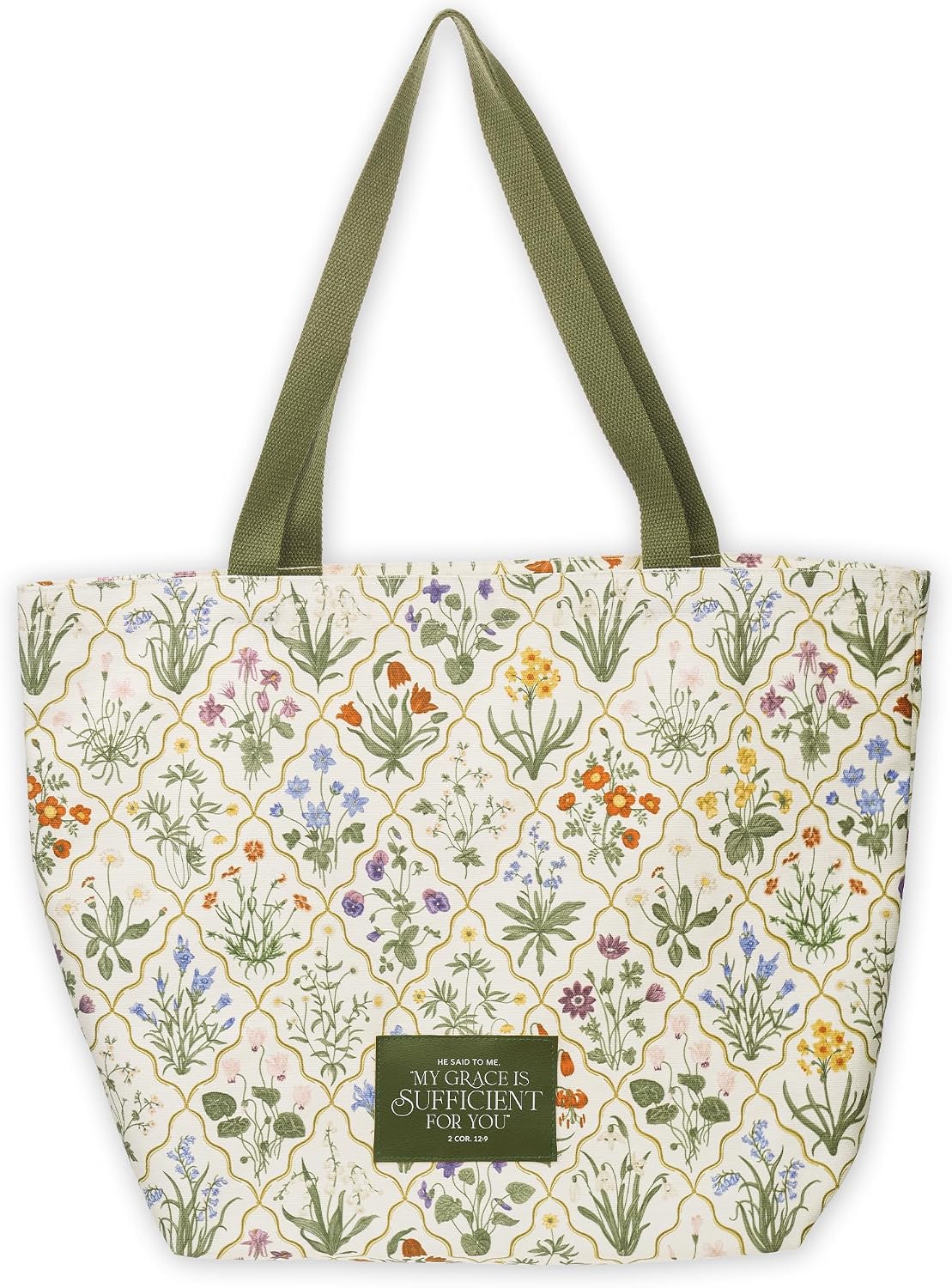 Christian Art Gifts Natural Canvas Tote Bags for Women with Inspirational Scripture, Easy Carry Woven Shoulder Straps