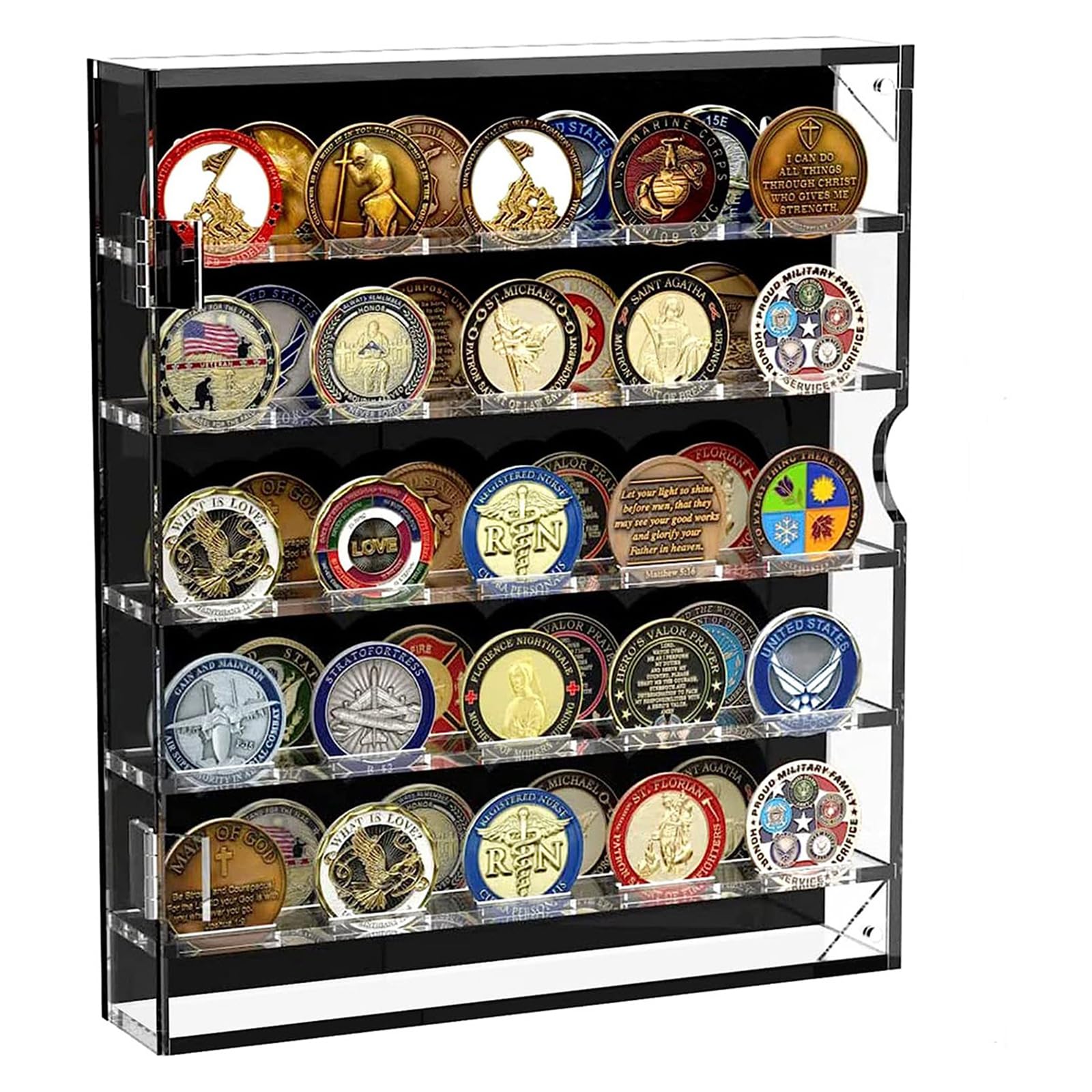 Tragbare Acryl Münzvitrine, runde, transparente Desktop Aufbewahrungsbox, Wohnaccessoire für Münzen, Schmuck und Souvenirs, transparente Präsentationsbox