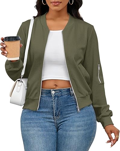 PerZeal Women Casual Full Zip Up Comfy Loose Long Sleeve Sweatshirt Coat Jacket with Pockets