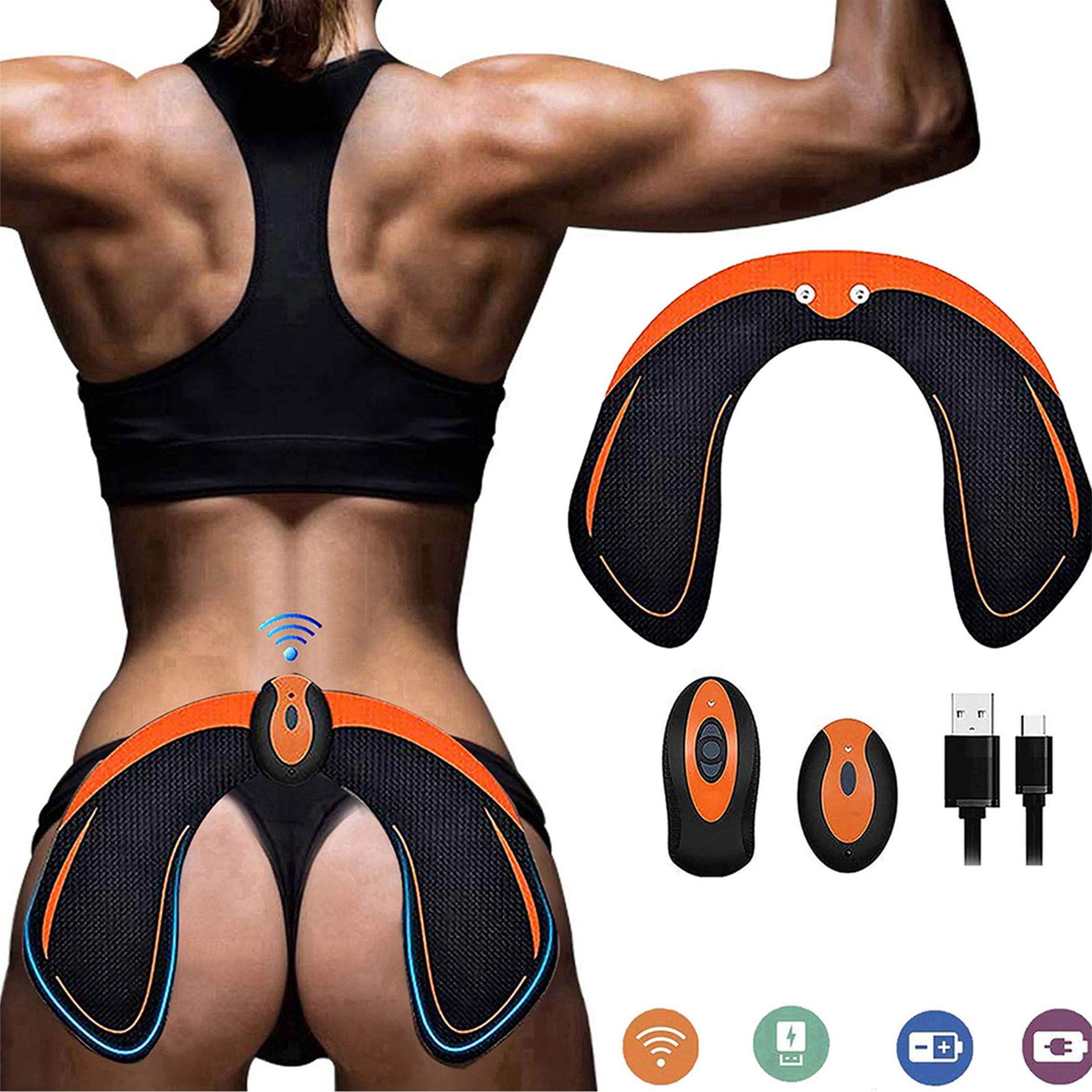 Hips EMS Muscle Stimulator,Electrical Hip Trainer Muscles Toner Abs Trainer 6 Modes Smart Easy Hip Trainer Fitness Training Gear Home Office Ab Workout Equipment Machine Buttocks Butt Stimulator