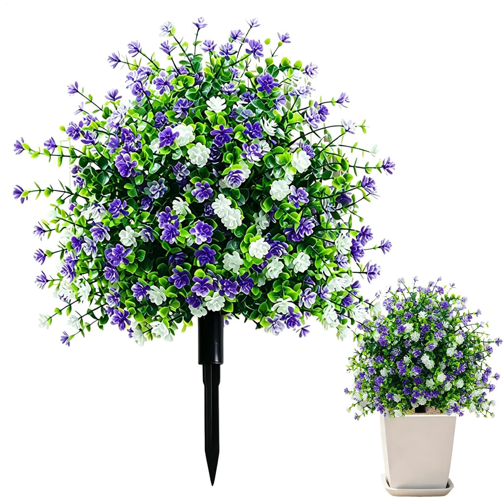 Violettes artificielles eucalyptus extérieur résistantes UV terrasse