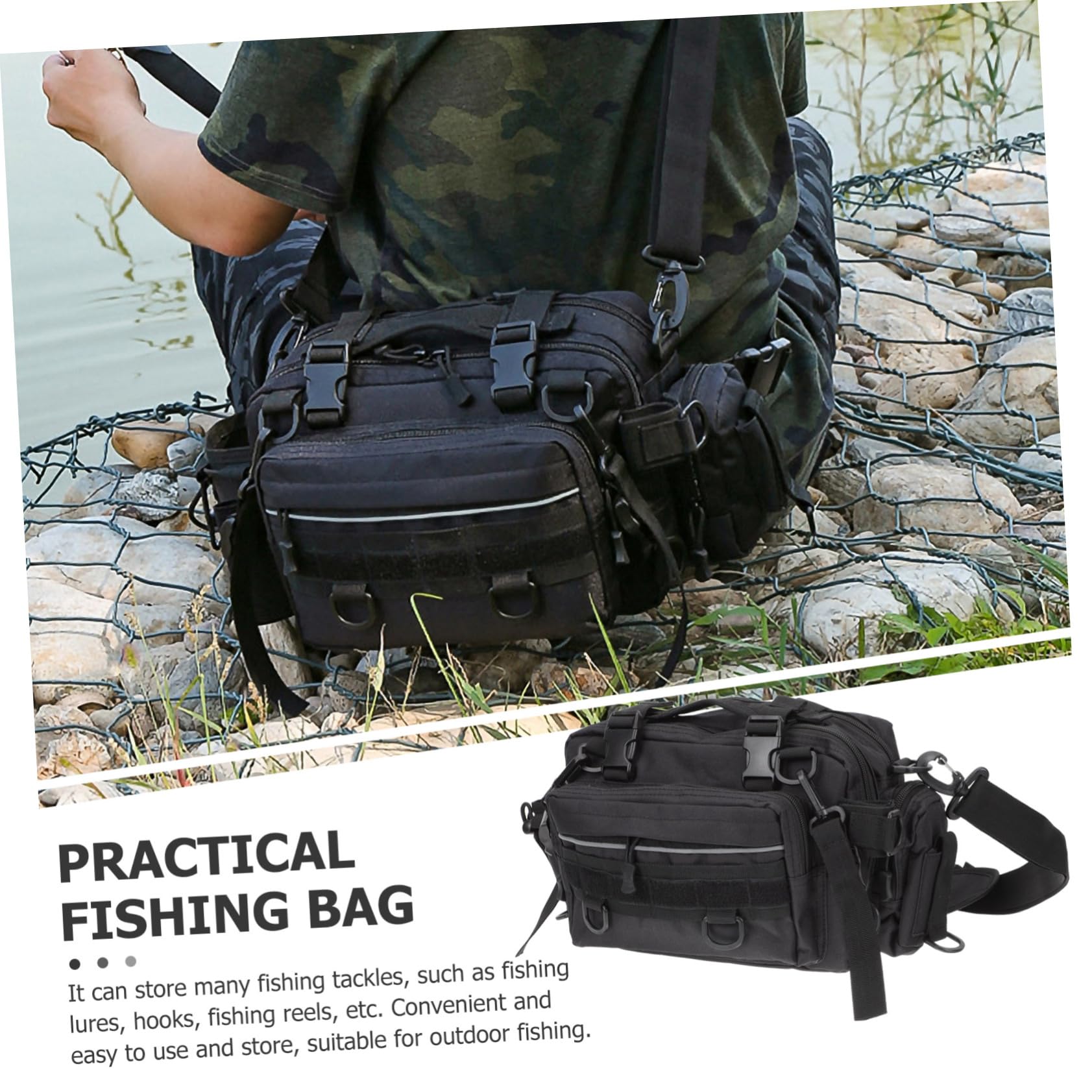 Yardwe Sacchetto Di Richiamo Borsa Da Pesca Sportiva Mutitool Borsa A Tracolla Attrezzatura Da Pesca Sacchetto Strumenti Di Di Immagazzinaggio Di Di