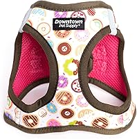 Vista 11 de Downtown Pet Supply Arnés para perros y gatos de taza, antitirones, XX-Pequeño, color caqui - Arnés ajustable con tela de malla acolchada y ribete