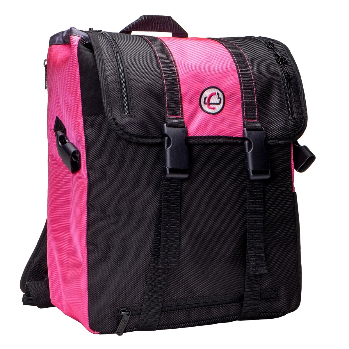 Case it BKP-102 Laptop Backpack with Hide-Away Binder Holder, Fits 13-Inch Laptops, Black/Pink (BKP-102 BLKP)