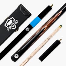 Eclipse 57 Inch   Joint Ash Snooker Pool Cue and Case Set with 9.5mm Professional Layered Tip   Black Hard Case and Extensions