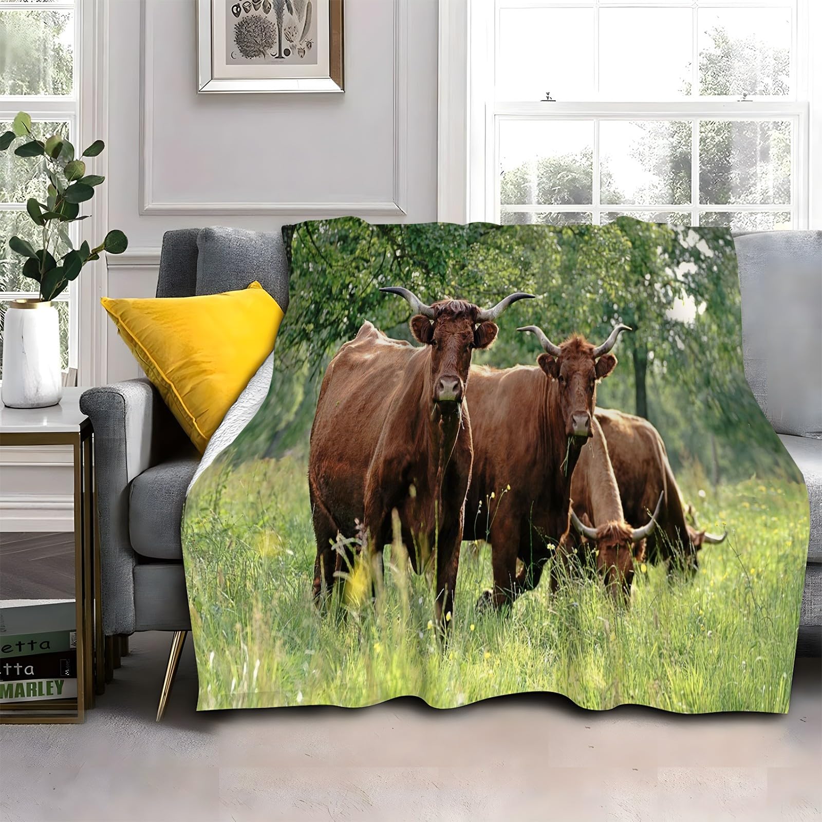 Koc leśny krowa koc na łóżko pojedyncze ciepłe miękkie koce na sofę flanelowe 180 x 200 cm na wszystkie pory roku