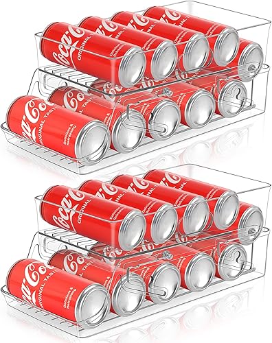 Organizador plegable de latas de soda para refrigerador, dispensador de latas de bebidas para refrigerador, contenedor de plástico transparente para