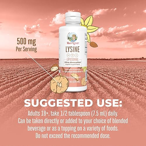 Miniatura 6 de Suplemento de lisina vegana de MaryRuth's  Ultra absorción  Lisina 500 mg  Apoyo a la formación de colágeno  Suplemento de apoyo inmunológico  Salud