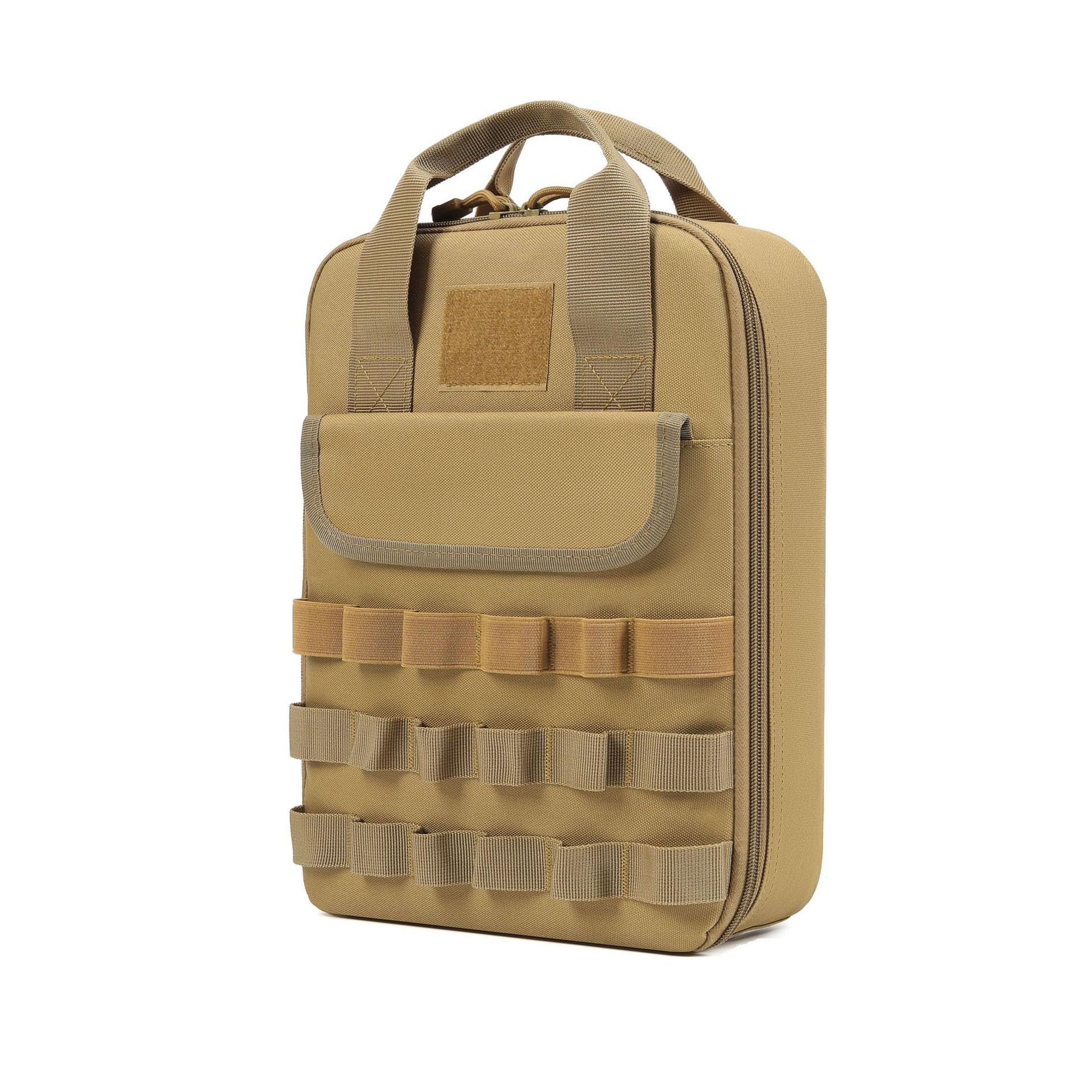 Hosoncovy Portable Camping Cookware Utensils Tableware Organizer Bag Picnic Barbecue Tools Travel Cutlery Storage Case for Outdoor Camping Hiking Picnic BBQ,Empty Bag Only (Khaki)