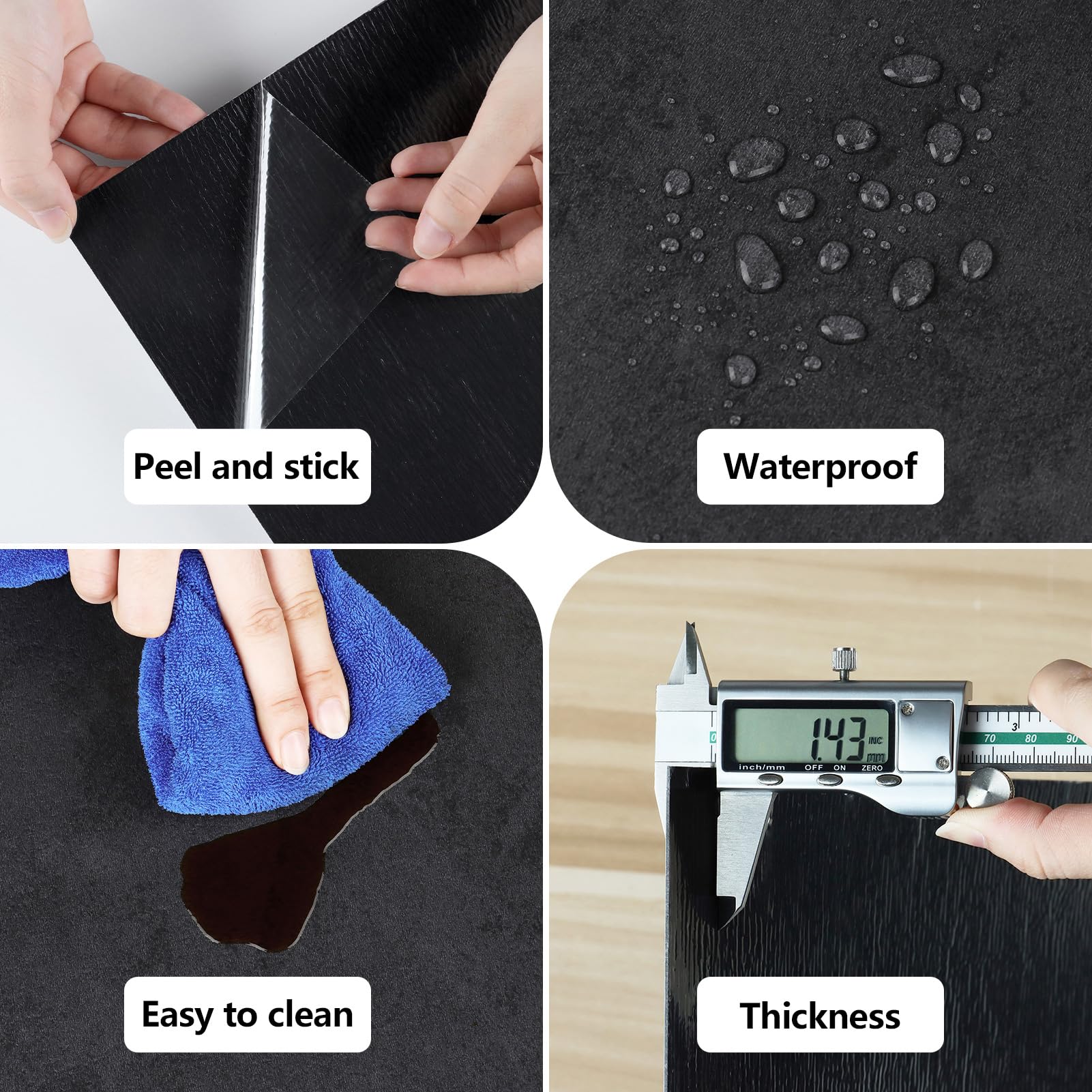 Livelynine Lino Zelfklevende vloeren Grijze dikke PVC-tegels Zelfklevende betonvloeren 30×30 PVC-vloeren Woonkamervloeren Waterdichte Parket voor badkamervloeren Keuken Slaapkamer Gang
