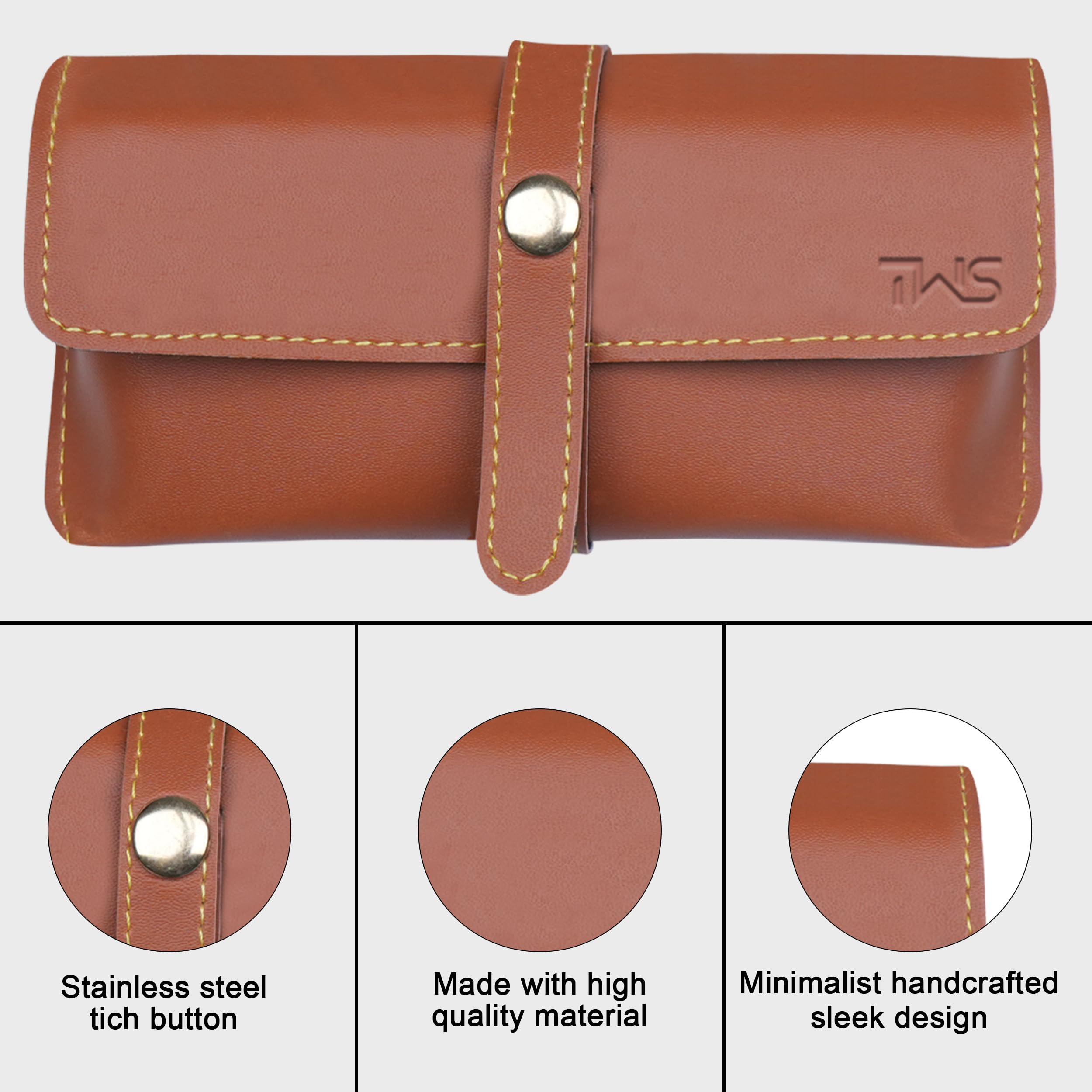 The Wallet Store Leather Eyewear Case for Men & Women Specs Cover - Tan
