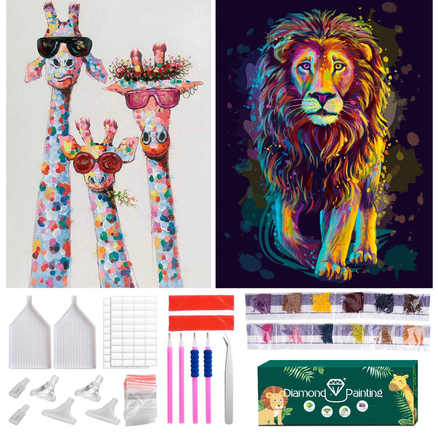 Diamond Painting Set – 2 Stück 5D DIY Diamantbilder, 30x30 Cm, Für Erwachsene & Kinder, Als Wanddekoration Oder Geschenk