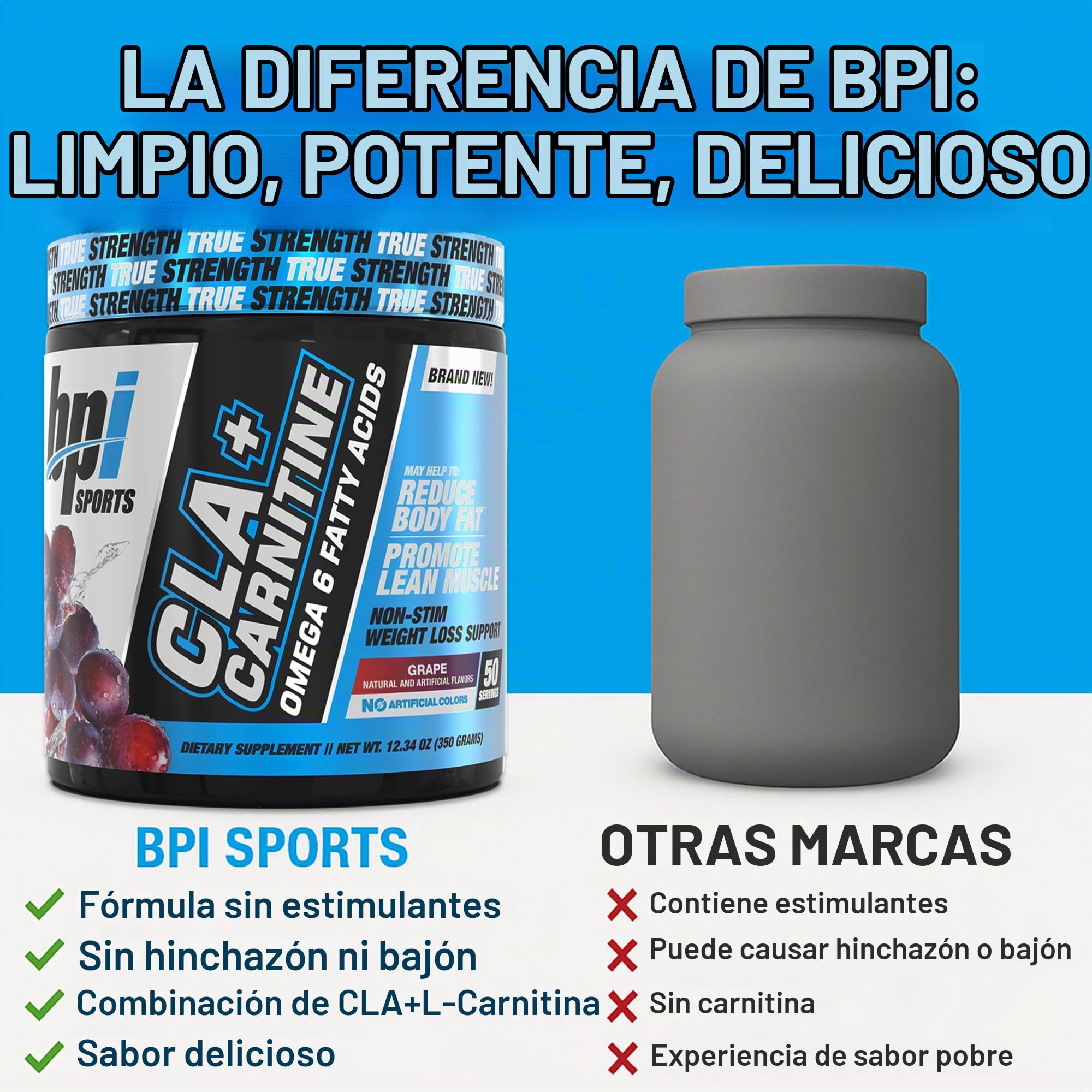 l carnitina como combinar BPI Sports CLA+Carnitina - CLA y ácido linoleico - Suplemento de carnitina L para pérdida de peso, metabolismo y músculo magro - Sin cafeína - Uva skin brightening face wash for oily skin Whitening Supplement L-Glutathione Gummies Size:3 lb.
