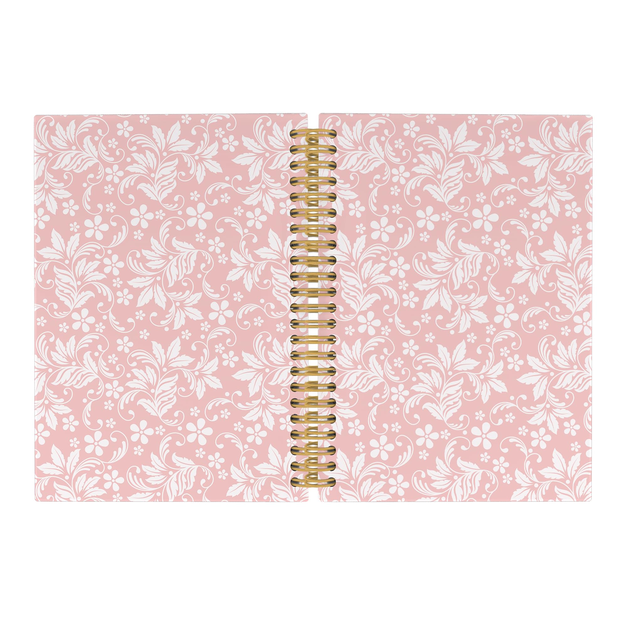 Pugwak Vintage Flower Pink Journal Notebook - Aesthetic Botanical Floral Notebooks College Ruled for Work School, Gifts for Women Coworker, Office