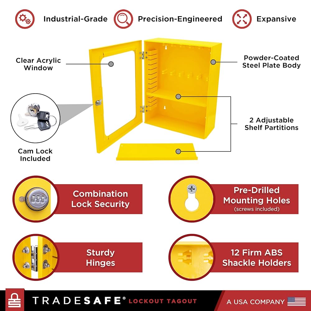 TRADESAFE Lockout Tagout Cabinet - 75 Pieces Loto Devices