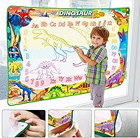 Vista 3 de Jasonwell Tapete mágico para pintar al agua, tapete de dibujo de 60 x 40 pulgadas para dibujar al agua, tablero para colorear, juguetes educativos