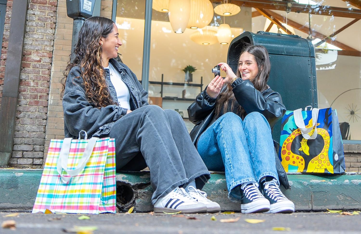 Earthwise Reusable Shopping Bags Extremely Durable Multi Use Large Stylish Fun Foldable Water-Resistant Totes Design - Small Rise (pack of 6-2 of each Design) - Image 9