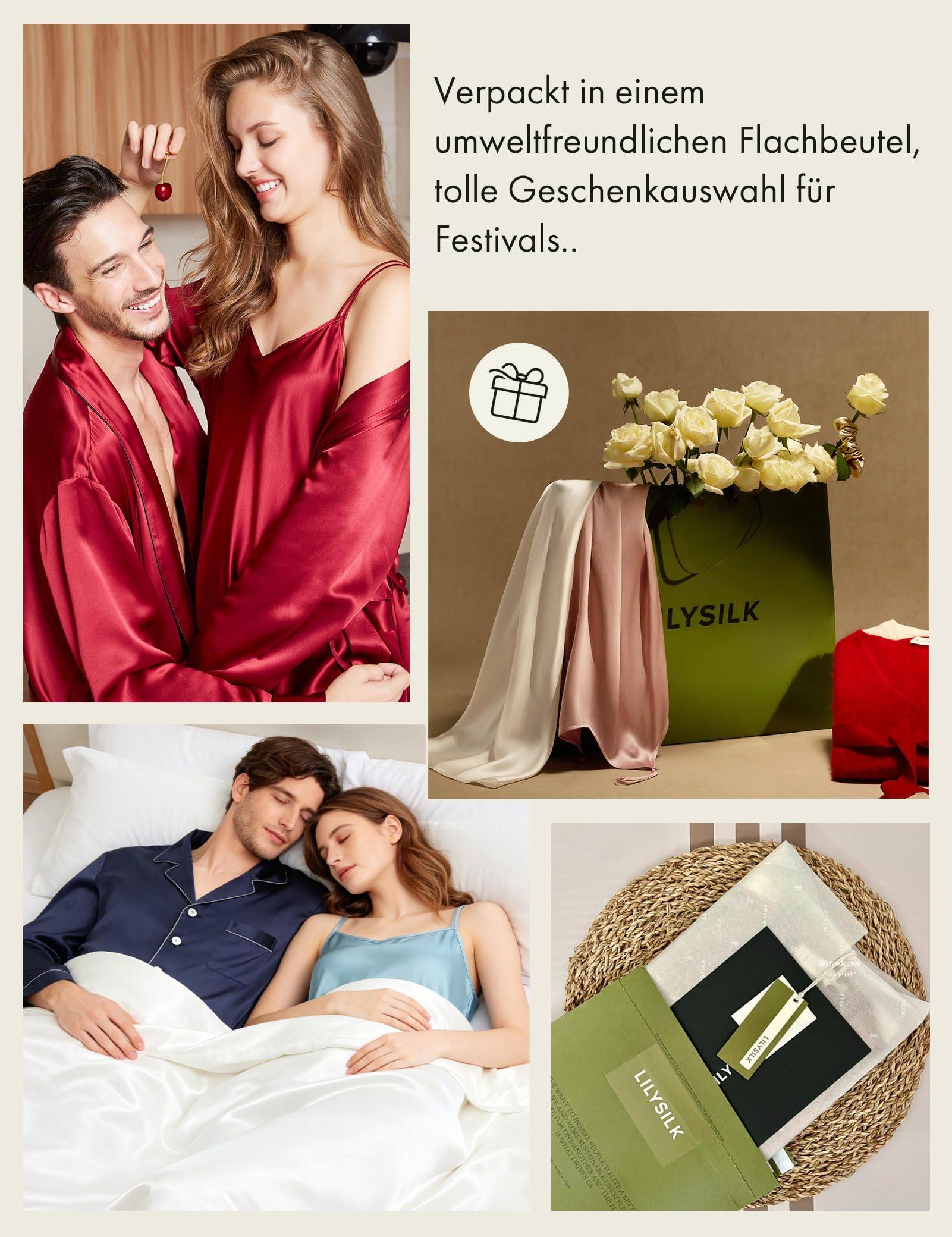 LilySilk Damen Bezaubernd Seide Nachthemd Hauskleid Nachtkleid Nachtwäsche Mini Kurzd 19 MM Silk Sleepwear Unterkleid Frau Rosa Schwarz Rot Negligee unterwäsche Verpackung MEHRWEG