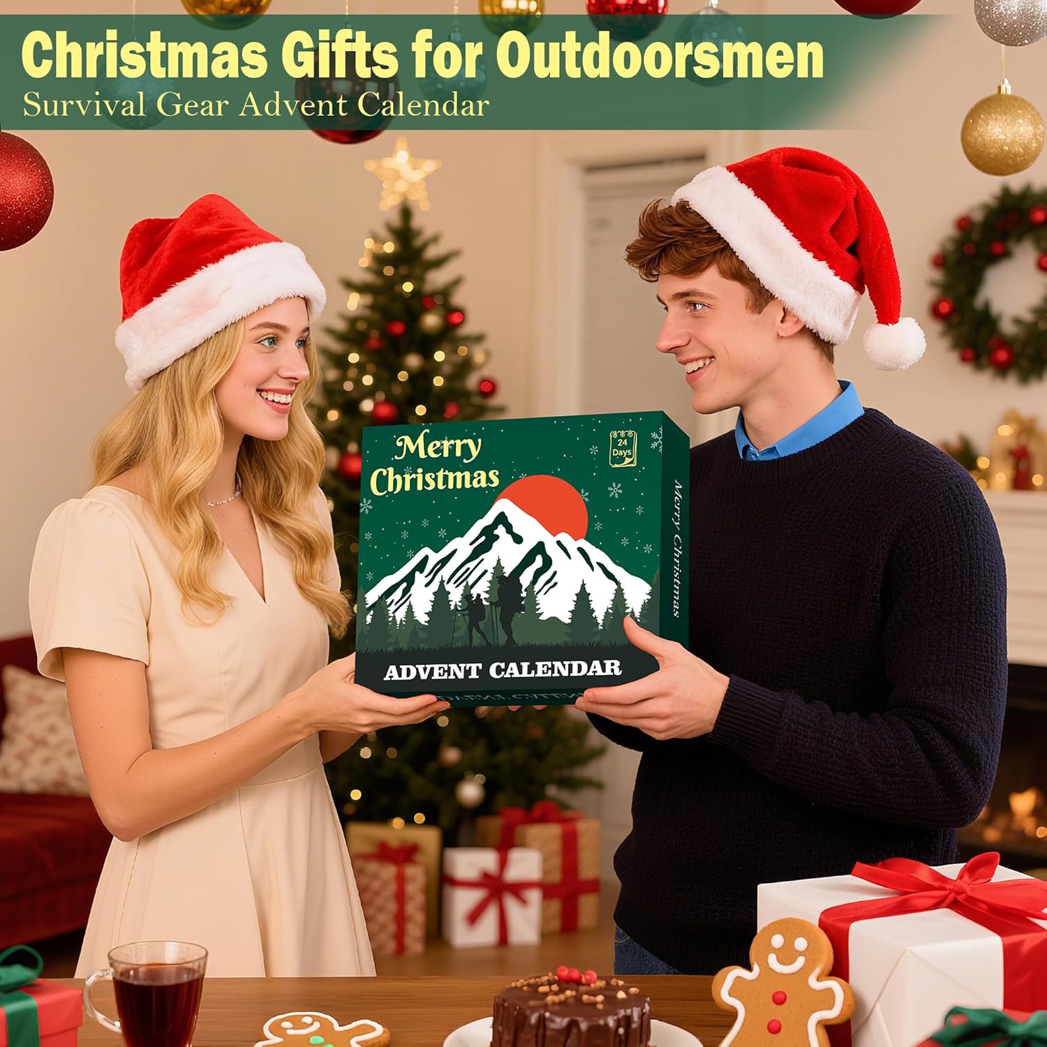 Survival Kit Advent Calendar 2025, 24 Days Christmas Countdown Calendar for Men Adult Teen, Emergency Survival Gear Gift for Outdoor Camping, Fishing, Hunting, Hiking Adventures