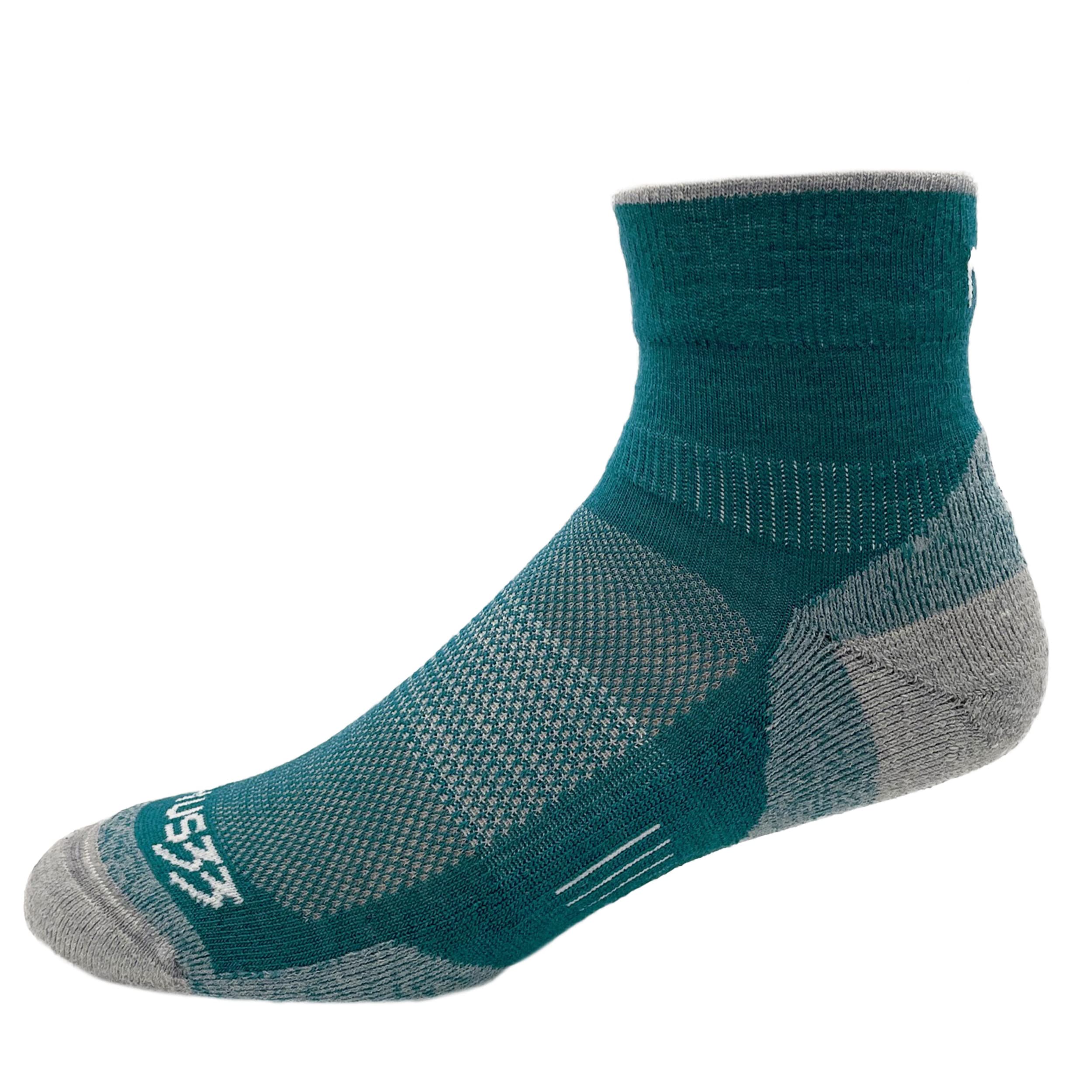 USA Made - Microweight Cushion Ankle Socks - Trail Running Socks - Merino Wool - Mountain Heritage
