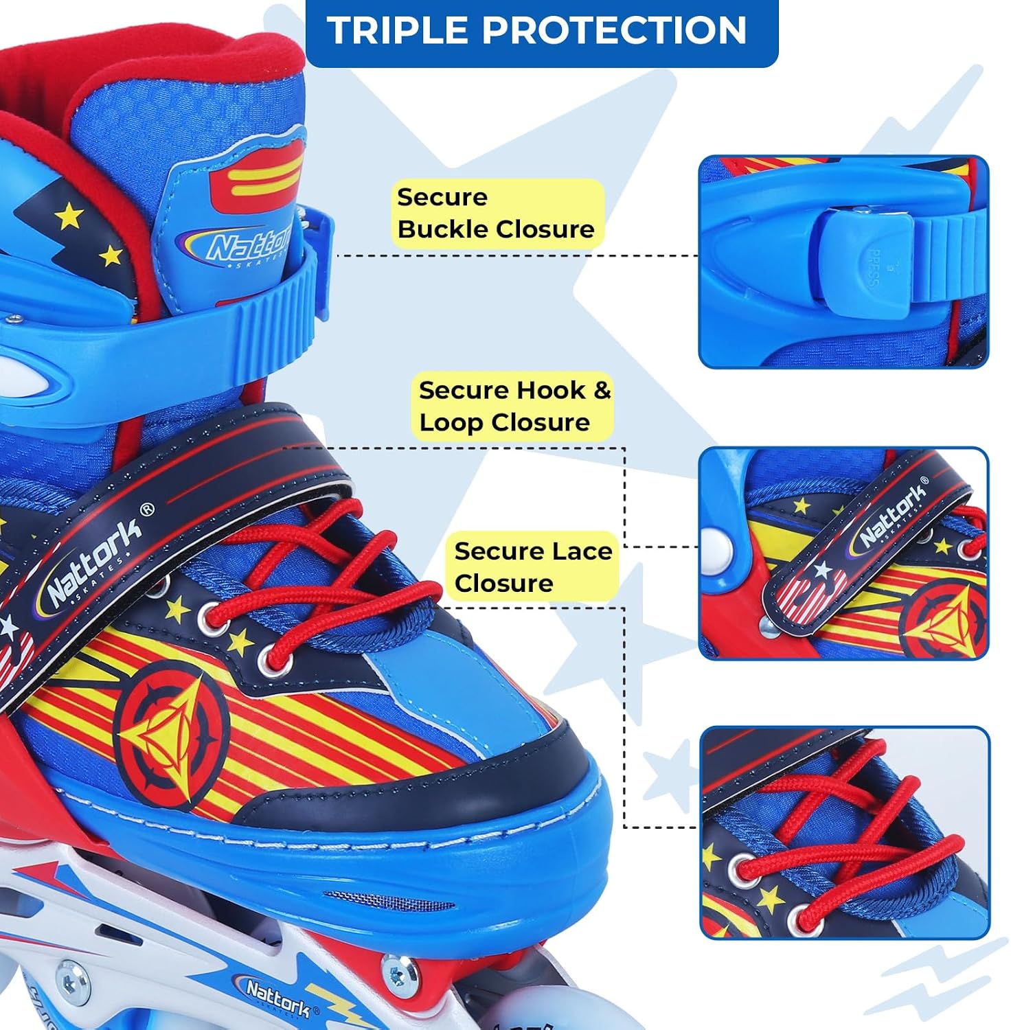 Blade Roller Skates for Boys with Light Up Wheel, Outdoor & Indoor Illuminating Black Inline Skates for Boys Little Kids Toddler Ages 5-8 4 5 6, Beginners