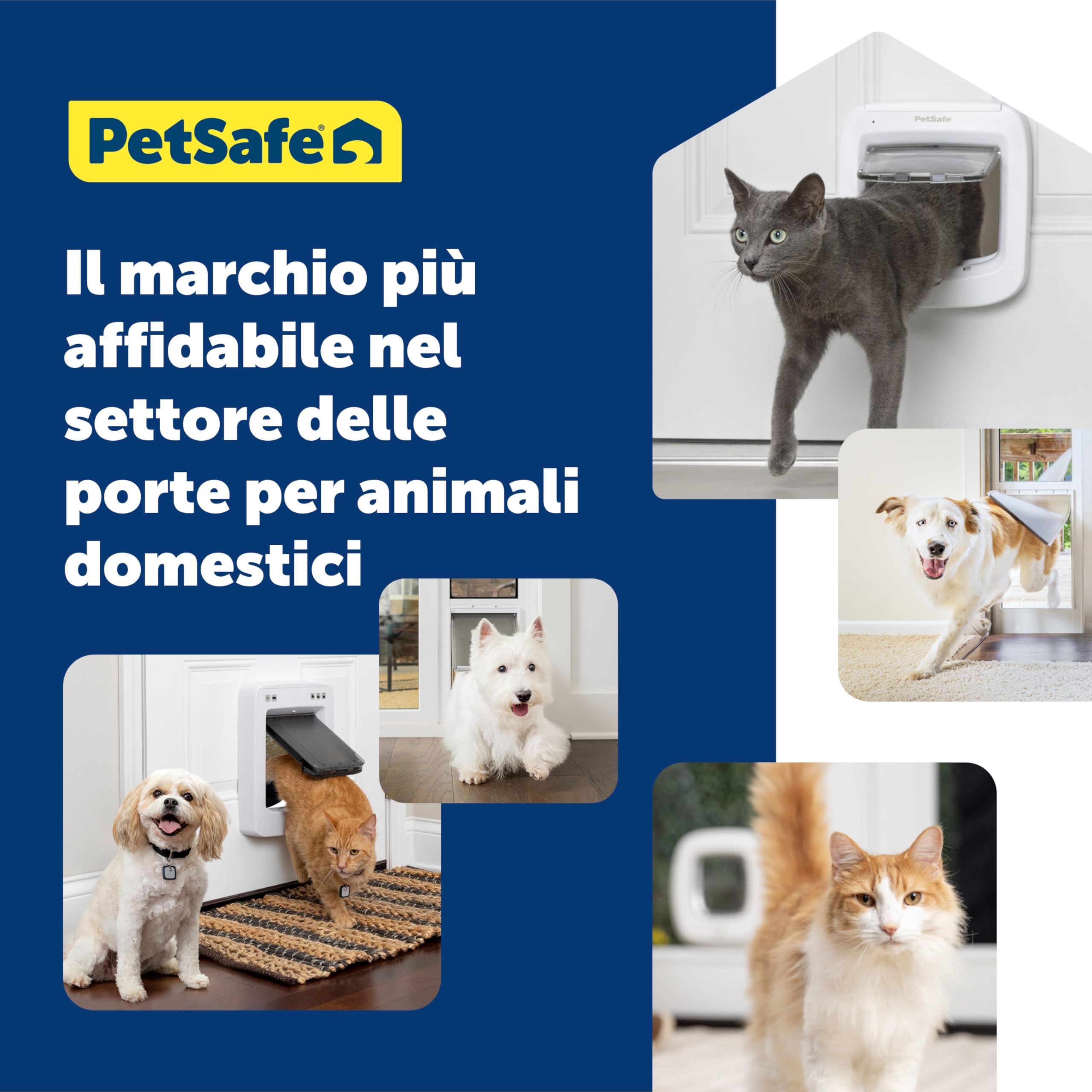 PetSafe Porta per Gatti Microchip - Gattaiola Esterna o Interna - Accesso RFID Multi-Utente per Fino a 40 Animali - Blocco a 4 Vie, Resistente alle Intemperie, Installazione Fai-da-te Facile - Bianca