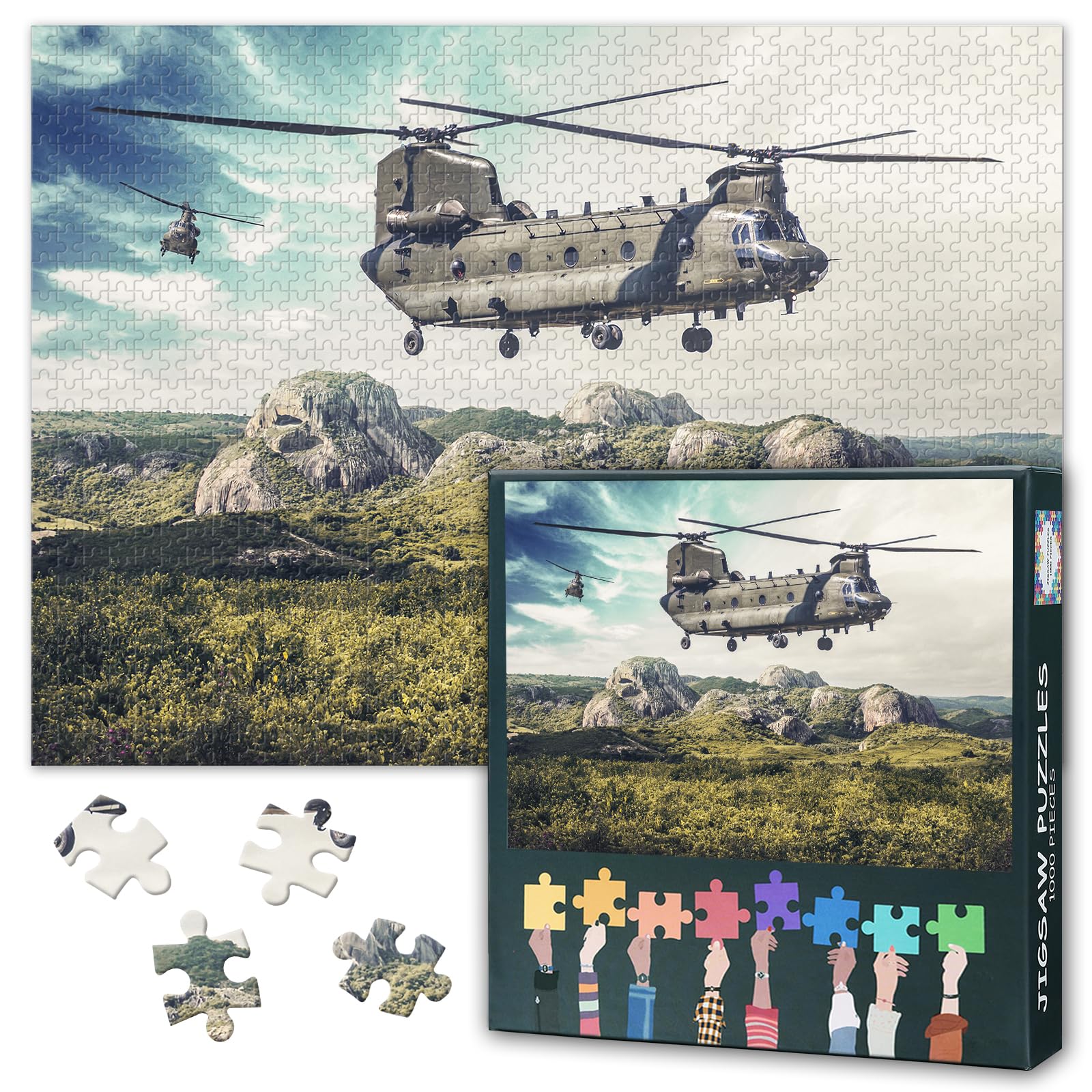Jigsaw Puzzles for Adults 1000 Piece, Challenging Puzzle Heavy-lift Helicopter Art