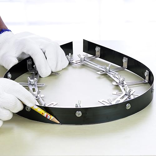 Miniatura 7 de Plantilla de curva flexible de 39 pulgadas, herramienta de carpintería, plantilla de curva de acero flexible para transferir patrones curvos para