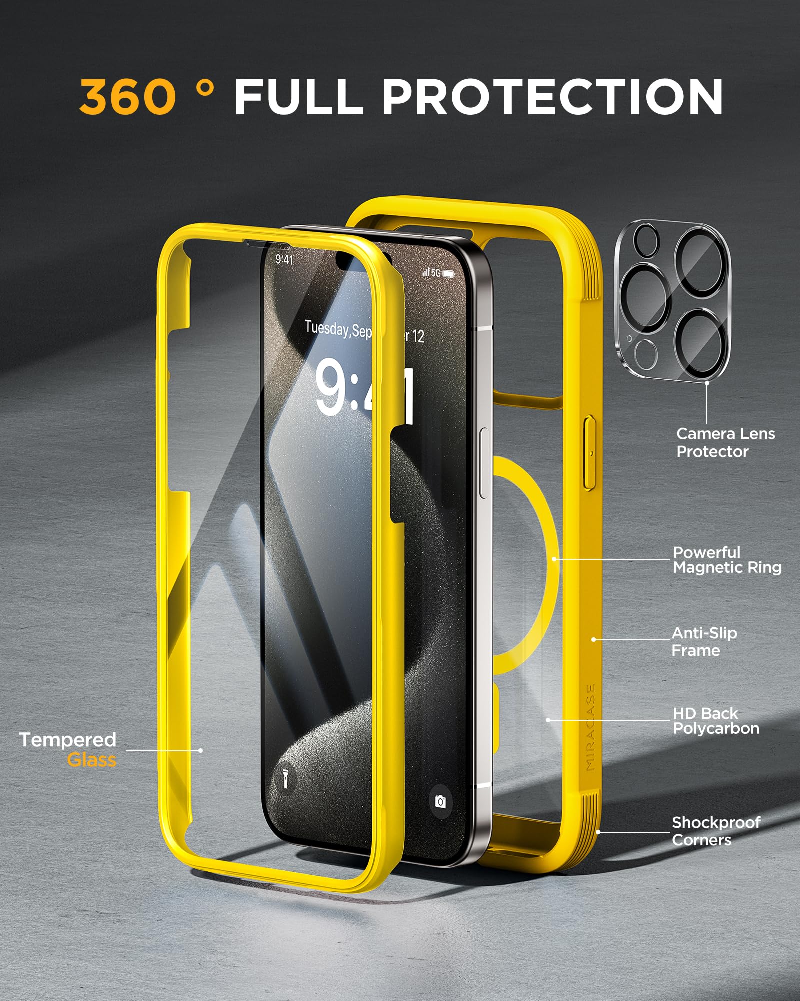 Miracase Magnetic Case for iPhone 15 Pro Case 6.1-Inch - Image 3