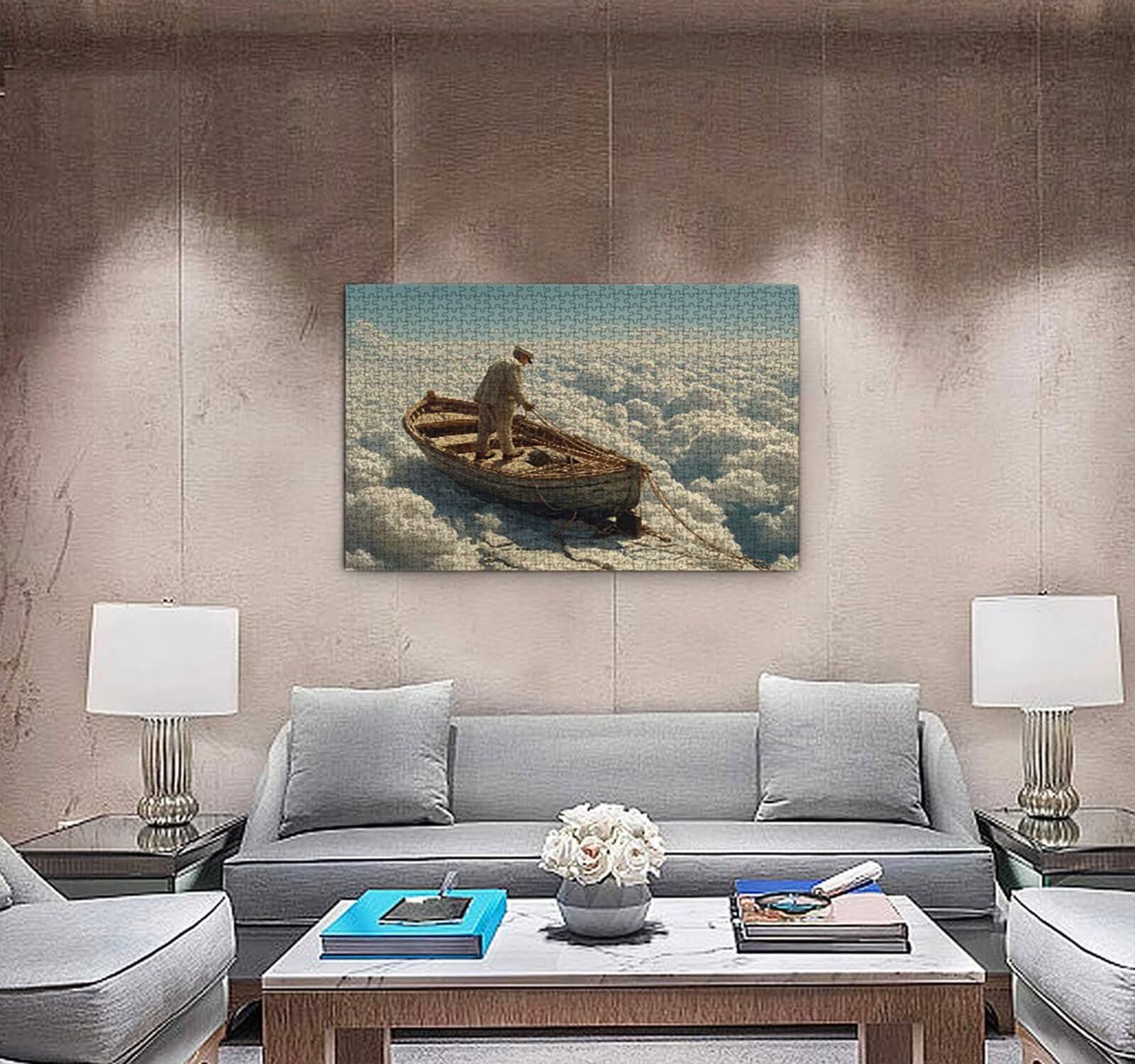 Puzzle 1000 sztuk dla dorosłych, puzzle artystyczne puzzle z nieba statek, rodzinne kreatywne hobby dla dorosłych, najwyższej jakości drewniana układanka, do gry edukacyjnej wyzwanie zabawki R4KH-850