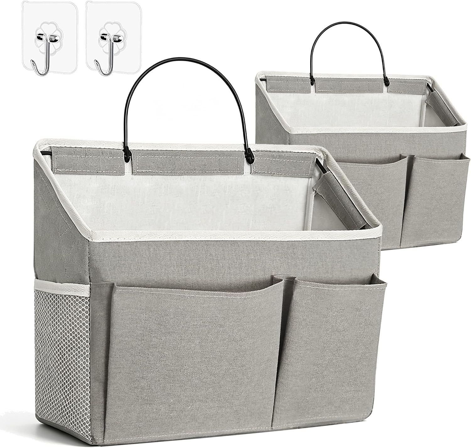 Wall Storage Organizer, 2‑Pack Oversized Hanging Bag for RV Camper, Grey