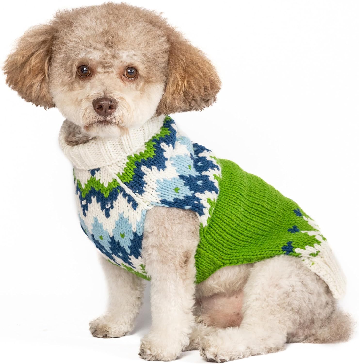 Spring Ski Bum Fair Isle Dog Sweater (Medium)