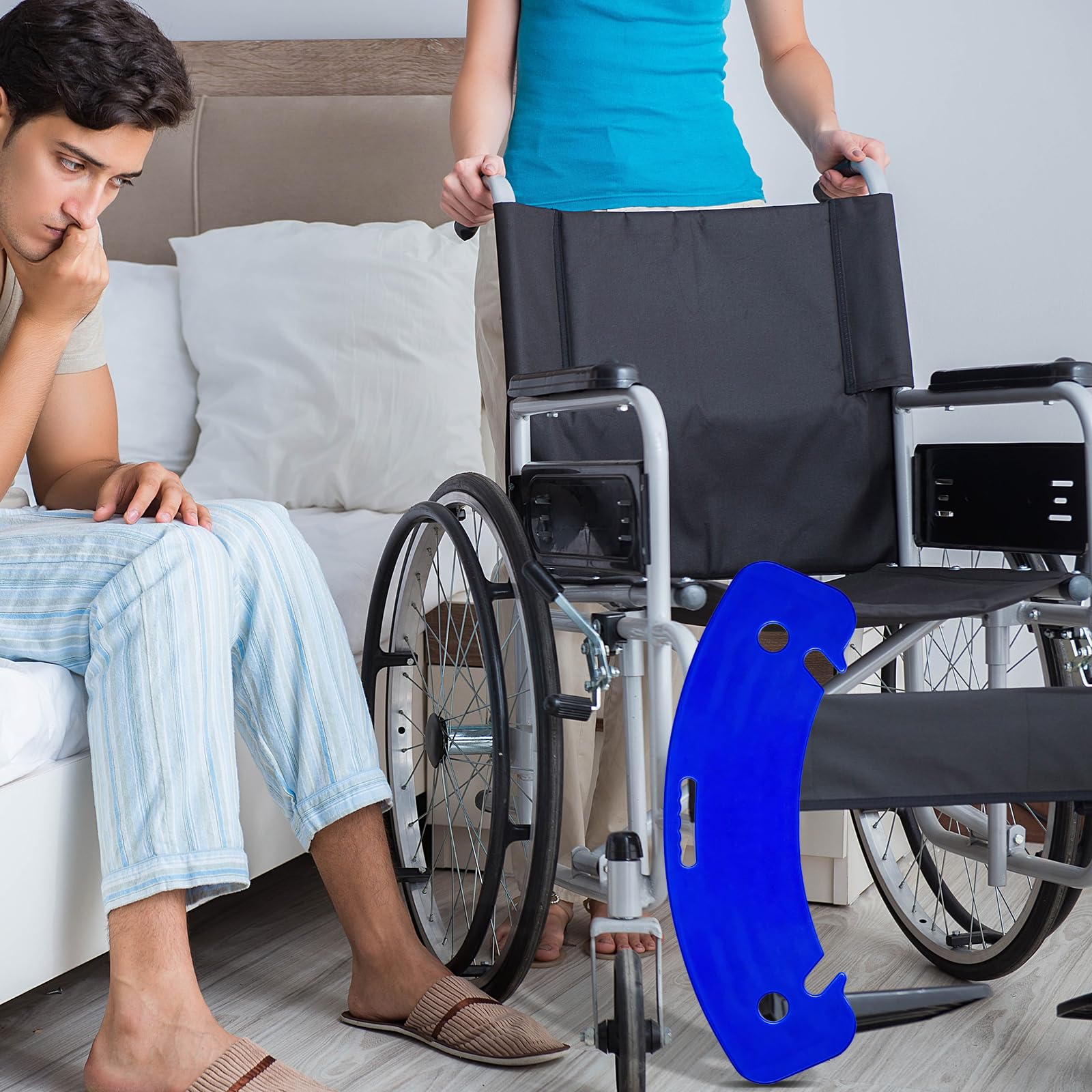 Tabla de transferencia para usuarios de silla de ruedas, antideslizante, ayuda de transferencia con asa y bolsa de almacenamiento, ayuda de reordenamiento para silla de ruedas, cama, coche, inodoro