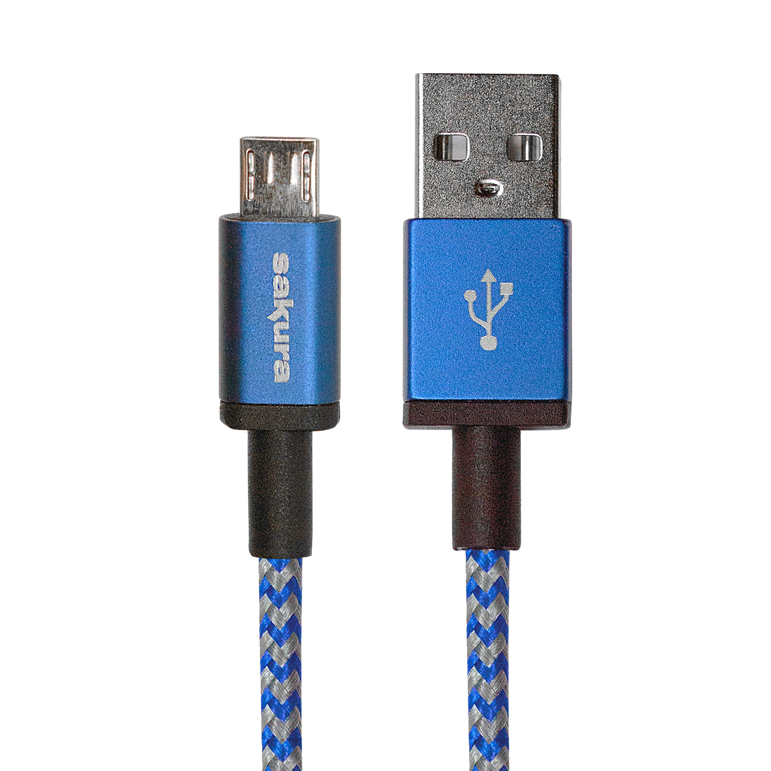 Cavo Micro USB Sakura SS5414 – 1 Metro, Trecciato In Cotone, Ricarica Rapida 2A, Plug & Play