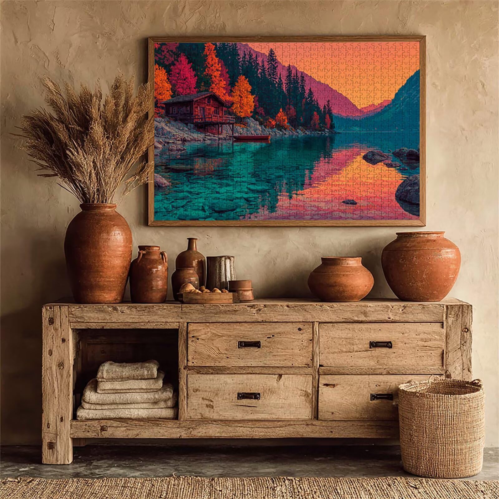 Puzzle z motywem zachodu słońca, 5000 elementów dla dorosłych, drewniane puzzle "zrób to sam", 156 x 105 cm, drewniane puzzle dla całej rodziny, sprytne zagadki, dekoracyjne puzzle, gra zręcznościowa